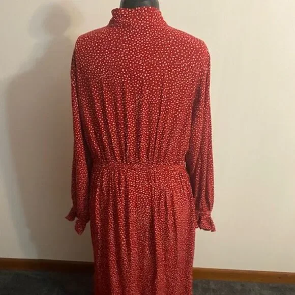 Ava & Viv Red/White Polka-Dot Ruffle Tiered Prairie Dress, size 1X - Picture 3 of 6